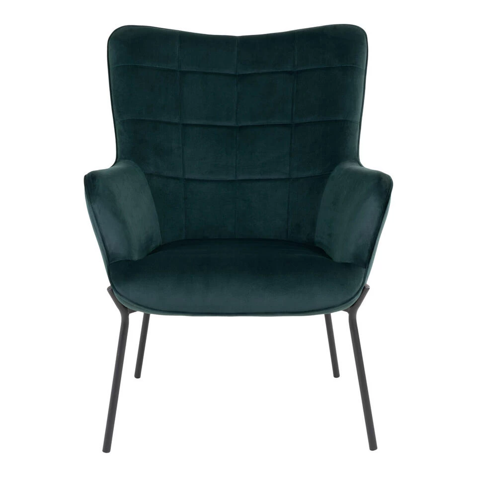 Giga Meubel Stoel Velvet Groen/Zwart - Zithoogte 44,5cm - Stoel Glasgow 5 Giga Meubel Stoel Velvet Groen/Zwart - Zithoogte 44,5cm - Stoel Glasgow - Afbeelding 3