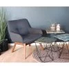 Giga Meubel Loungestoel Stof Donkergrijs/Bruin - Zithoogte 40cm -Beste Fauteuil Winkel 1000069903