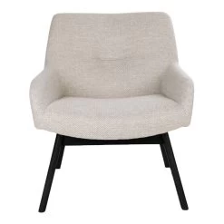 Giga Meubel Loungestoel Stof Zand/Zwart - Zithoogte 40cm -Beste Fauteuil Winkel 1000069905 0101