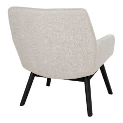 Giga Meubel Loungestoel Stof Zand/Zwart - Zithoogte 40cm -Beste Fauteuil Winkel 1000069905 0103