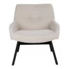 Giga Meubel Loungestoel Stof Zand/Zwart - Zithoogte 40cm -Beste Fauteuil Winkel 1000069905
