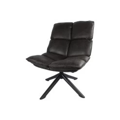 Giga Meubel Fauteuil Donkergrijs - Pu-Leer - Draaibaar - Fauteuil Victor