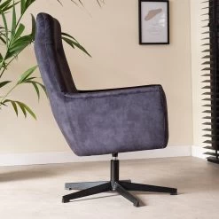 Fauteuil Draaibaar Casper Velvet Antraciet - Stof - Grijs -Beste Fauteuil Winkel 1000072638 0102