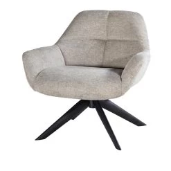 Giga Meubel Fauteuil Beige - Stof & Metaal - Zithoogte 43 - Stoel Shannon