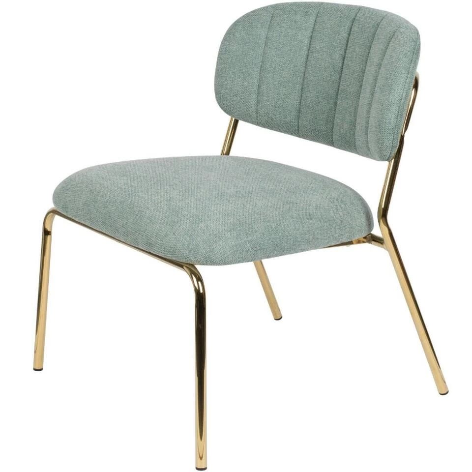 Puur Viken Fauteuil Lichtgroen/goud - Stof - Groen 4 Puur Viken Fauteuil Lichtgroen/goud - Stof - Groen - Afbeelding 2
