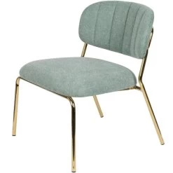 Puur Viken Fauteuil Lichtgroen/goud - Stof - Groen
