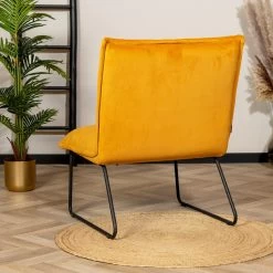 Velvet Fauteuil Maud Oker Geel - Stof - Geel -Beste Fauteuil Winkel 1000074953 0102