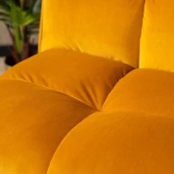 Velvet Fauteuil Maud Oker Geel - Stof - Geel -Beste Fauteuil Winkel 1000074953 0103