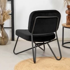 Velvet Fauteuil Jasmijn Zwart - Stof - Zwart -Beste Fauteuil Winkel 1000074957 0102