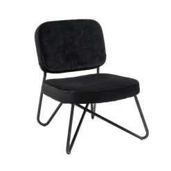 Velvet Fauteuil Jasmijn Zwart - Stof - Zwart