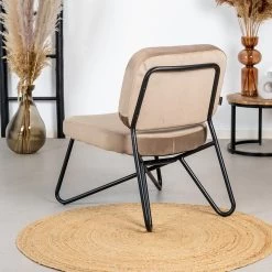 Velvet Fauteuil Jasmijn Taupe - Stof - Taupe -Beste Fauteuil Winkel 1000074966 0102