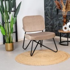 Velvet Fauteuil Jasmijn Taupe - Stof - Taupe -Beste Fauteuil Winkel 1000074966 0103