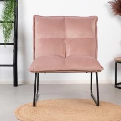 Velvet Fauteuil Maud Roze - Stof - Roze -Beste Fauteuil Winkel 1000079003 0101
