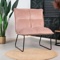 Velvet Fauteuil Maud Roze - Stof - Roze -Beste Fauteuil Winkel 1000079003 0103