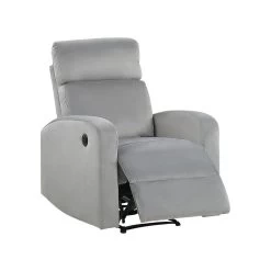 Beliani TV-fauteuil VERDAL - Grijs Fluweel