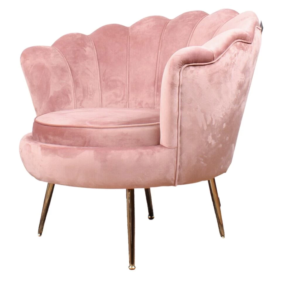 DS4U® Feliz Fauteuil Velvet - Stof - Roze 5 DS4U® Feliz Fauteuil Velvet - Stof - Roze - Afbeelding 3