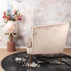 DS4U® Norah Fauteuil Velvet - Stof - Beige 8 DS4U® Norah Fauteuil Velvet - Stof - Beige -Beste Fauteuil Winkel 1000081202 0102