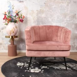 DS4U® Norah Fauteuil Velvet - Stof - Roze -Beste Fauteuil Winkel 1000081203 0102