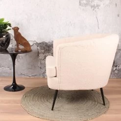 DS4U® Norah Fauteuil Teddy - Stof - Wit 9 DS4U® Norah Fauteuil Teddy - Stof - Wit -Beste Fauteuil Winkel 1000081204 0103