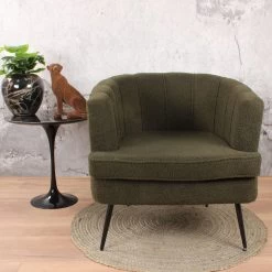 DS4U® Norah Fauteuil Teddy - Stof - Groen -Beste Fauteuil Winkel 1000081205 0102