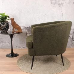 DS4U® Norah Fauteuil Teddy - Stof - Groen -Beste Fauteuil Winkel 1000081205 0103
