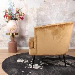 DS4U® Norah Fauteuil Velvet - Stof - Goudkleurig -Beste Fauteuil Winkel 1000081843 0102