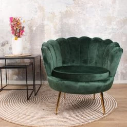 DS4U® Feliz Fauteuil Velvet - Stof - Groen -Beste Fauteuil Winkel 1000081844 0102