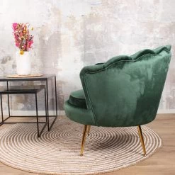 DS4U® Feliz Fauteuil Velvet - Stof - Groen -Beste Fauteuil Winkel 1000081844 0103