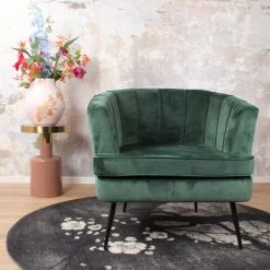 DS4U® Norah Fauteuil Velvet - Stof - Groen -Beste Fauteuil Winkel 1000081845 0102