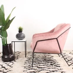 DS4U® Antonio Fauteuil Velvet - Stof - Roze -Beste Fauteuil Winkel 1000082944 0103