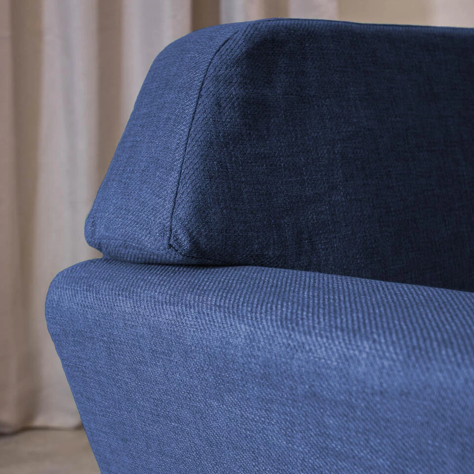 Industriële Fauteuil Roger Blauw - Stof - Blauw 6 Industriële Fauteuil Roger Blauw - Stof - Blauw - Afbeelding 4