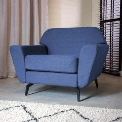 Industriële Fauteuil Roger Blauw - Stof - Blauw