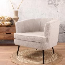 DS4U® Norah Fauteuil Bouclé - Stof - Taupe 7 DS4U® Norah Fauteuil Bouclé - Stof - Taupe -Beste Fauteuil Winkel 1000092815 0101