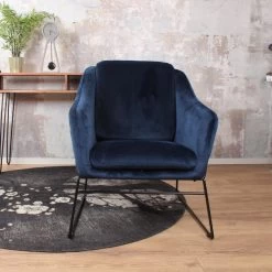 DS4U® Antonio Fauteuil Velvet - Stof - Blauw 8 DS4U® Antonio Fauteuil Velvet - Stof - Blauw -Beste Fauteuil Winkel 1000093601 0102