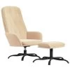 VidaXL Relaxstoel Met Voetenbank Crèmewit Fluweel -Beste Fauteuil Winkel 1000094065