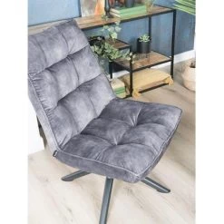 Decor 88 Adaline Velvet Fauteuil Donkergrijs - 70x65-105 Cm -Beste Fauteuil Winkel 1000094201 0102