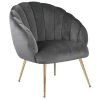 Sohome Fauteuil Garrick - Velvet - Dark Grey/Gold -Beste Fauteuil Winkel 1000094488
