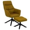 Sohome Draaifauteuil Leopold - Met Voetenbank - Geel -Beste Fauteuil Winkel 1000094491