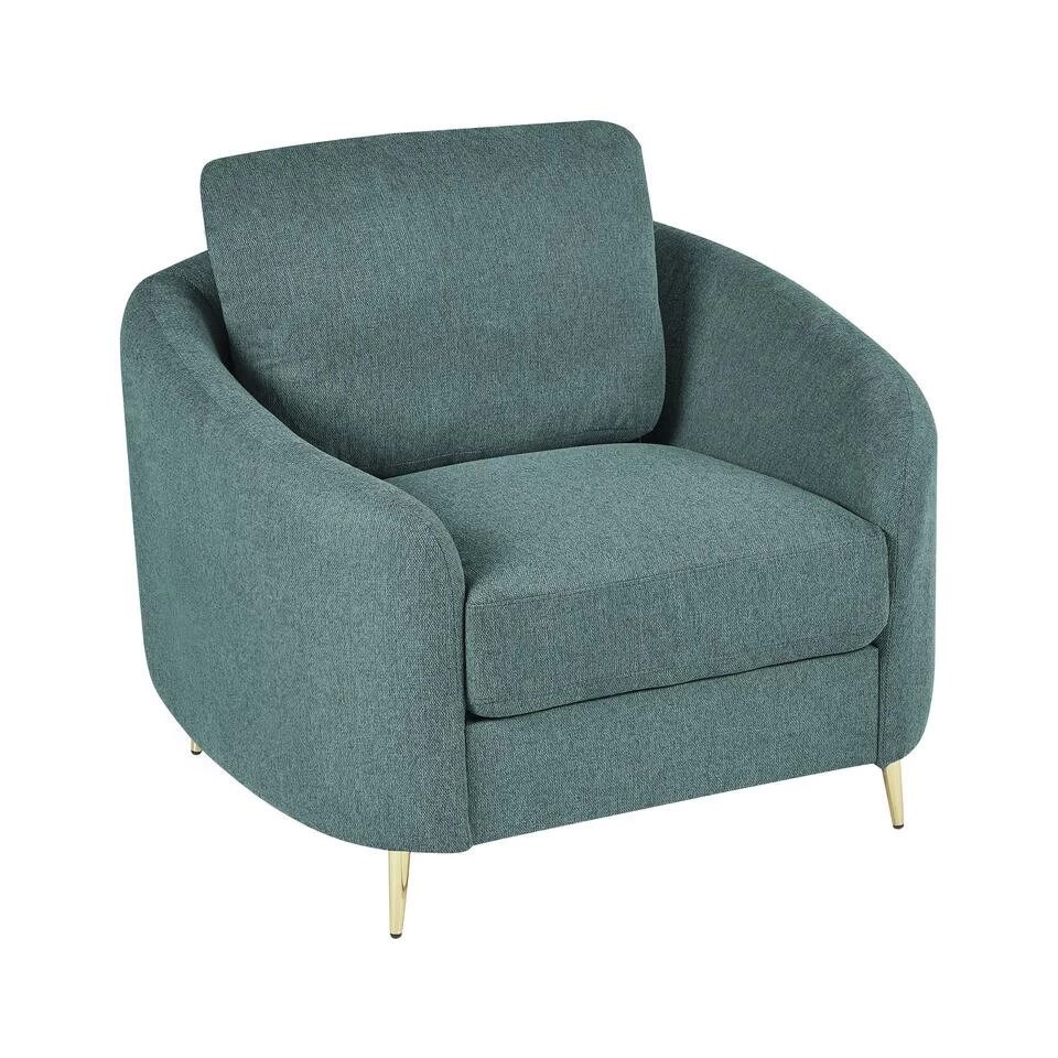 Beliani Fauteuil TROSA - Groen Polyester 3 Beliani Fauteuil TROSA - Groen Polyester
