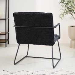 Fauteuil Hailey Zwart Chenille - Stof - Zwart -Beste Fauteuil Winkel 1000097051 0102