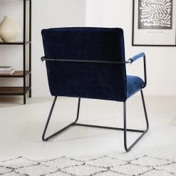 Fauteuil Hailey Donkerblauw Chenille - Stof - Blauw -Beste Fauteuil Winkel 1000097055 0102