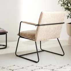 Fauteuil Hailey Beige Chenille - Stof - Beige -Beste Fauteuil Winkel 1000097056 0102