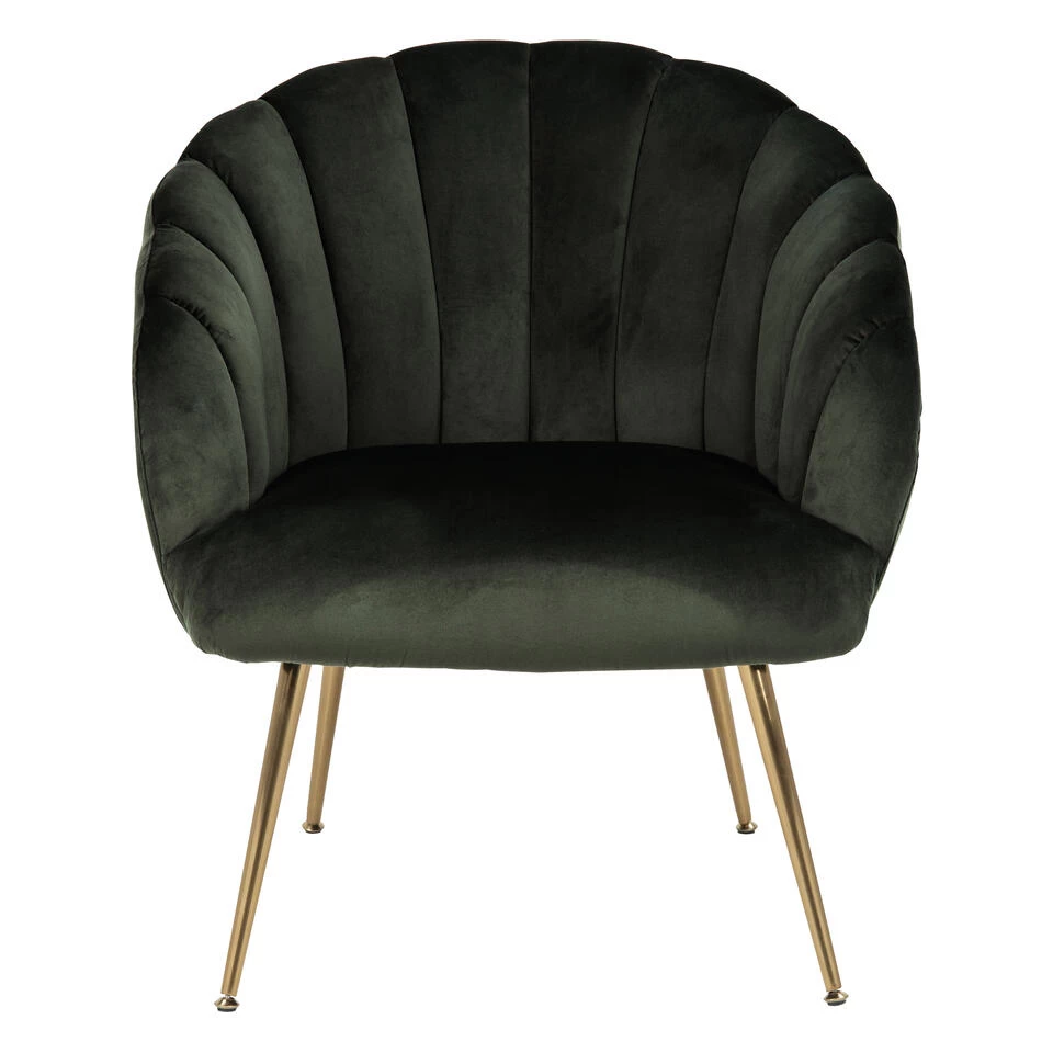 Sohome Fauteuil Garrick - Velvet - Dark Green/Gold 5 Sohome Fauteuil Garrick - Velvet - Dark Green/Gold - Afbeelding 3