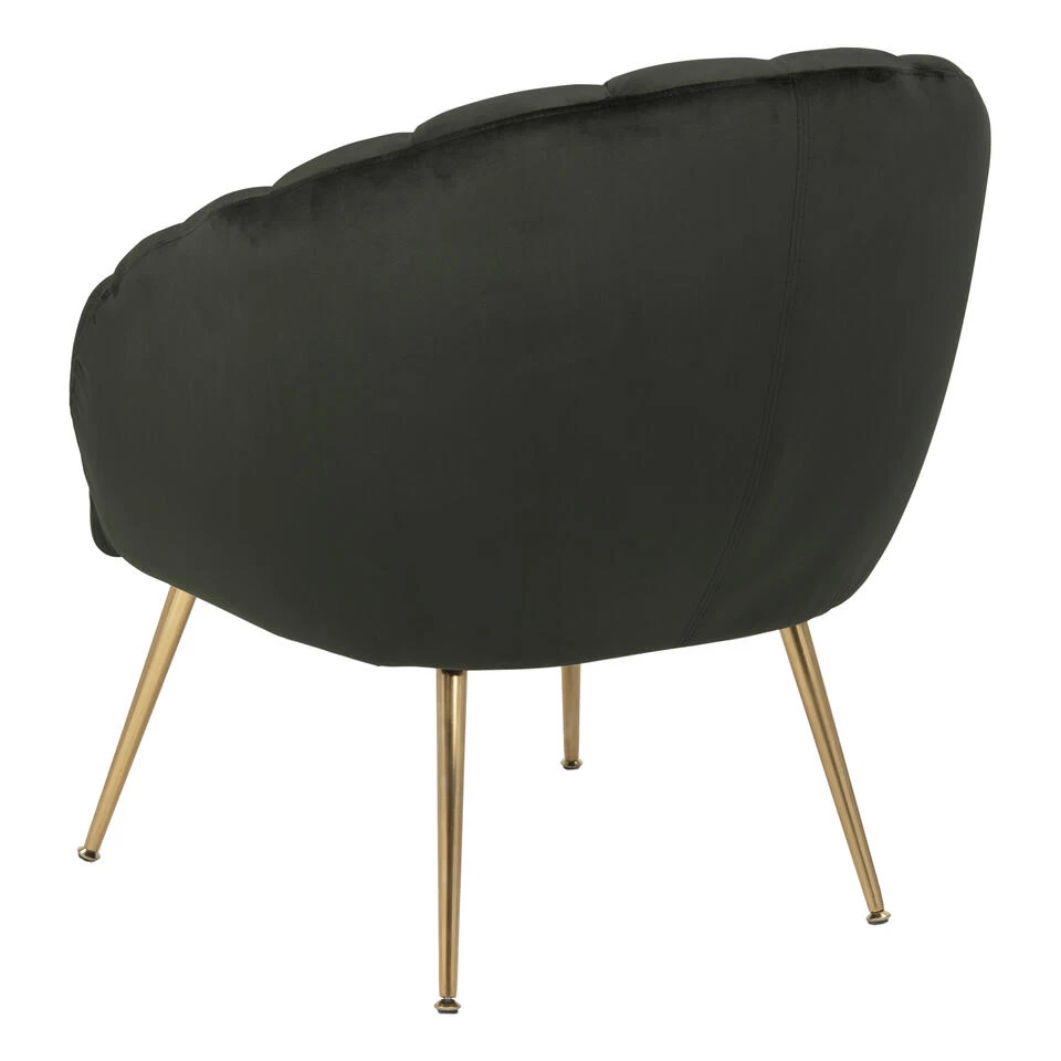 Sohome Fauteuil Garrick - Velvet - Dark Green/Gold 6 Sohome Fauteuil Garrick - Velvet - Dark Green/Gold - Afbeelding 4