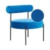 Beliani Fauteuil ALPHA - Blauw Fluweel -Beste Fauteuil Winkel 1000097758