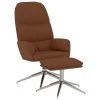VidaXL Relaxstoel Met Voetenbank Kunstsuède Bruin -Beste Fauteuil Winkel 1000098984