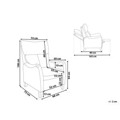 Beliani TV-fauteuil ROYSTON - Grijs Polyester -Beste Fauteuil Winkel 1028a966e46d4624a52fad4a9e8d0753