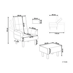 Beliani Fauteuil OLAND - Grijs Polyester -Beste Fauteuil Winkel 10a7ff60ffac4b2a97e9110247fdd18d