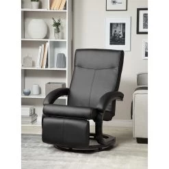 Beliani TV-fauteuil MIGHT - Zwart Kunstleer -Beste Fauteuil Winkel 113b06265e424186b2094e85299e8786
