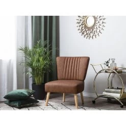 Beliani Fauteuil VAASA - Bruin Kunstleer -Beste Fauteuil Winkel 115a190a3dff48beaa09fc5915cc5d16